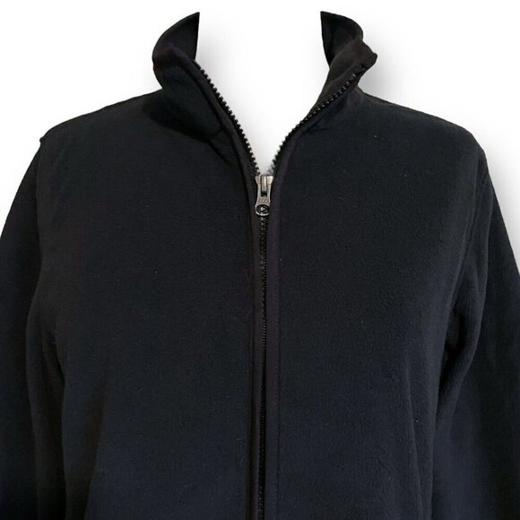 Lands End Womens Jacket Sz Large Black Fleece Full Zip Outdoor Classic Coat - Picture 3 of 7